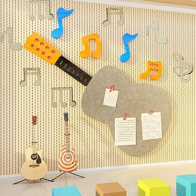 100 Pcs Mixed Wooden Music Note Embellishments, Decorative Craft Pieces for Party