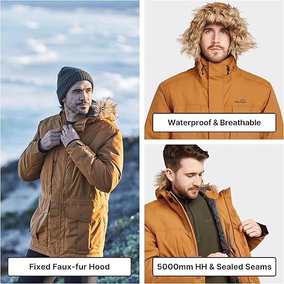 Waterproof Jacket with Faux Fur Trimmed Hood
